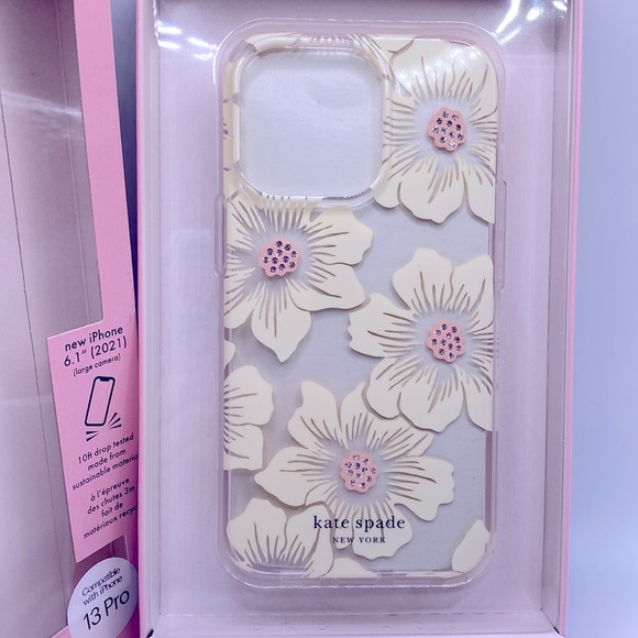 Kate Spade Case For IPhone 13 Pro (6.1”) Large Camera, Hollyhock Rhinestone - Picture 2 of 4